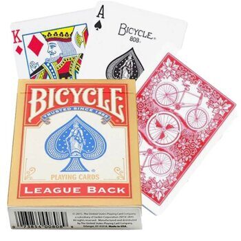 Карты игральные Bicycle League Back, 54 шт.,красная рубашка