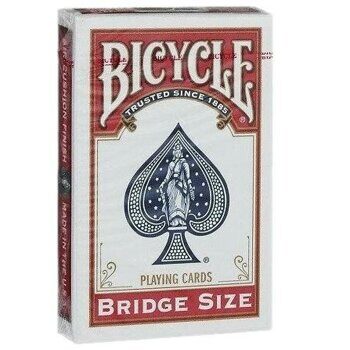 Карты игральные 54 шт. Bicycle Standart Bridge, пластиковое покрытие красная рубашка