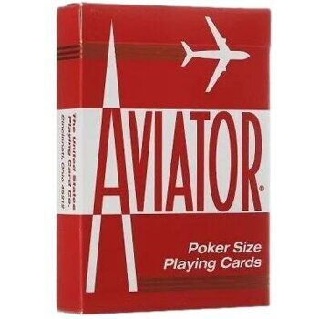 Карты игральные 54 шт. Aviator красная рубашка, для покера, пластиковое покрытие
