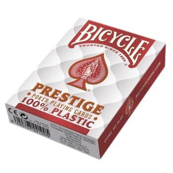 Карты для покера "Bicycle Prestige", красная рубашка, 100% пластик